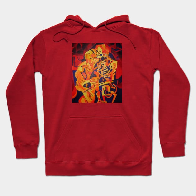 Embracing Death Colorful Geometric Art Hoodie by taiche